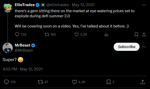 链上调查 MrBeast：「全球第一网红」如何靠推广代币谋利 2 千万美元？